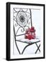 Chair in the Snow with Lantern, Balls from Cord Material-Andrea Haase-Framed Photographic Print