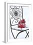 Chair in the Snow with Lantern, Balls from Cord Material-Andrea Haase-Framed Photographic Print