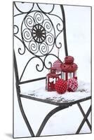 Chair in the Snow with Lantern, Balls from Cord Material-Andrea Haase-Mounted Photographic Print