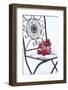 Chair in the Snow with Lantern, Balls from Cord Material-Andrea Haase-Framed Photographic Print