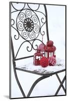 Chair in the Snow with Lantern, Balls from Cord Material-Andrea Haase-Mounted Photographic Print