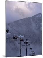 Chair Lift Filled with Skiers and Snowboarders, Washington State, USA-Aaron McCoy-Mounted Photographic Print