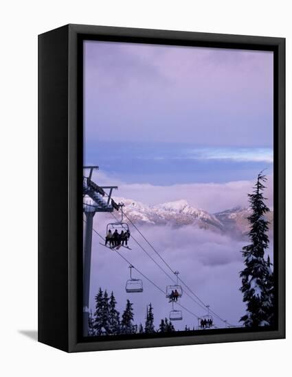 Chair Lift in the Early Morning, 2010 Winter Olympic Games Site, Whistler, British Columbia, Canada-Aaron McCoy-Framed Stretched Canvas