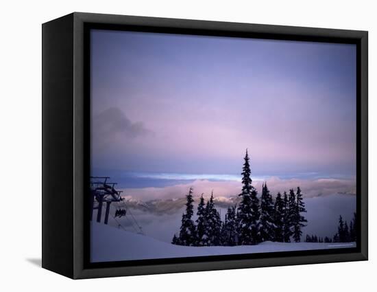 Chair Lift in the Early Morning, Whistler, British Columbia, Canada, North America-Aaron McCoy-Framed Stretched Canvas