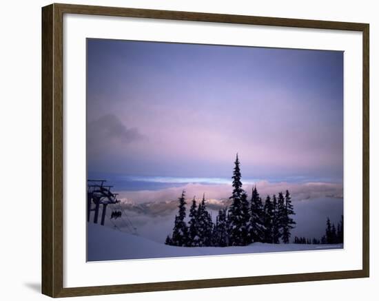 Chair Lift in the Early Morning, Whistler, British Columbia, Canada, North America-Aaron McCoy-Framed Photographic Print