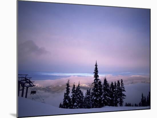 Chair Lift in the Early Morning, Whistler, British Columbia, Canada, North America-Aaron McCoy-Mounted Photographic Print