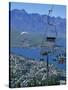 Chair Lift with Lake Wakatipu, the Remarkable Mountains and Queenstown, South Island, New Zealand-Jeremy Bright-Stretched Canvas