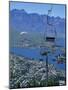 Chair Lift with Lake Wakatipu, the Remarkable Mountains and Queenstown, South Island, New Zealand-Jeremy Bright-Mounted Photographic Print