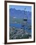 Chair Lift with Lake Wakatipu, the Remarkable Mountains and Queenstown, South Island, New Zealand-Jeremy Bright-Framed Photographic Print