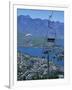 Chair Lift with Lake Wakatipu, the Remarkable Mountains and Queenstown, South Island, New Zealand-Jeremy Bright-Framed Photographic Print