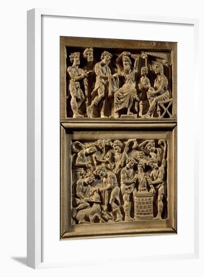 Chair of Bishop Maximian, Inlaid Wood and Ivory Paleochristian Sculpture, from Ravenna, Italy-null-Framed Giclee Print