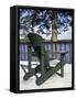 Chair on a Snow Covered Porch-null-Framed Stretched Canvas