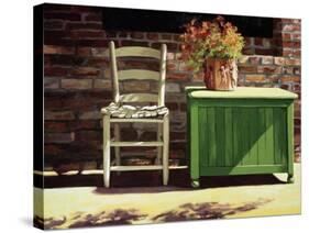Chair on Sally's Patio-Helen J. Vaughn-Stretched Canvas