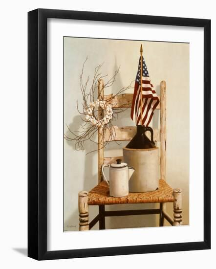 Chair with Jug and Flag-Cecile Baird-Framed Art Print