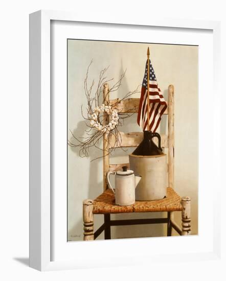 Chair with Jug and Flag-Cecile Baird-Framed Art Print