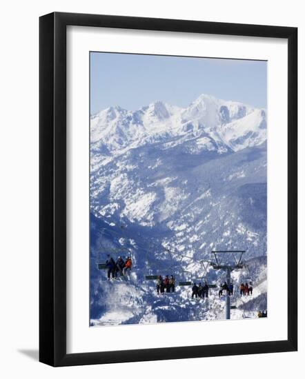 Chairlift Taking Skiers to the Back Bowls of Vail Ski Resort, Vail, Colorado, USA-Kober Christian-Framed Photographic Print