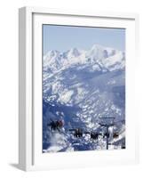 Chairlift Taking Skiers to the Back Bowls of Vail Ski Resort, Vail, Colorado, USA-Kober Christian-Framed Photographic Print