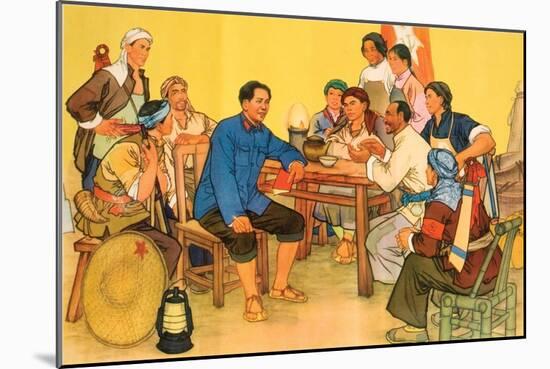 Chairman Mao Enquiring in the Countryside in Jinggang, August 1973-null-Mounted Giclee Print