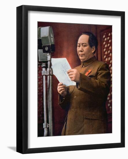 Chairman Mao Zedong Proclaiming the Founding of the People's Republic of China-Chinese Photographer-Framed Giclee Print