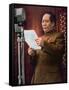 Chairman Mao Zedong Proclaiming the Founding of the People's Republic of China-Chinese Photographer-Framed Stretched Canvas