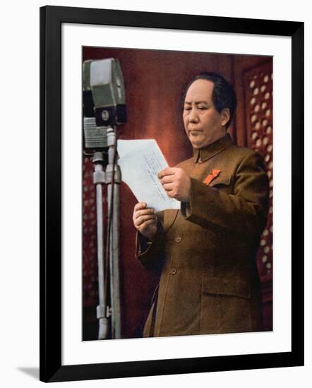 Chairman Mao Zedong Proclaiming the Founding of the People's Republic of China-Chinese Photographer-Framed Giclee Print