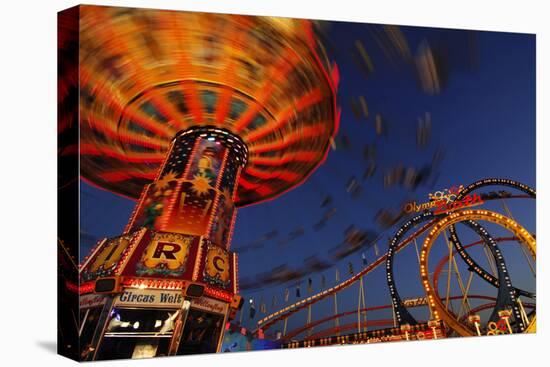 Chairoplane, Oktoberfest, Munich, Bavaria, Germany-Norbert Eisele-Hein-Stretched Canvas