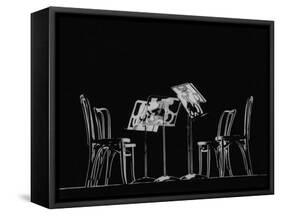 Chairs and Music Stands For the Budapest String Quartet-Gjon Mili-Framed Stretched Canvas