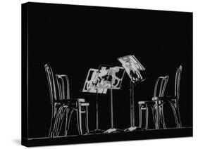 Chairs and Music Stands For the Budapest String Quartet-Gjon Mili-Stretched Canvas