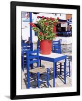 Chairs and Table, Agia Kyriaki, Pelion, Greece-R H Productions-Framed Photographic Print