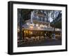 Chairs and Tables in a Restaurant at Dawn, Cafe Du Trocadero, Paris, Ile-De-France, France-null-Framed Premium Photographic Print