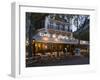 Chairs and Tables in a Restaurant at Dawn, Cafe Du Trocadero, Paris, Ile-De-France, France-null-Framed Premium Photographic Print