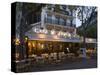 Chairs and Tables in a Restaurant at Dawn, Cafe Du Trocadero, Paris, Ile-De-France, France-null-Stretched Canvas