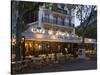 Chairs and Tables in a Restaurant at Dawn, Cafe Du Trocadero, Paris, Ile-De-France, France-null-Stretched Canvas