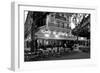 Chairs and tables in a restaurant at dawn, Cafe Du Trocadero, Paris, Ile-de-France, France-null-Framed Photographic Print