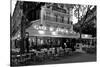 Chairs and tables in a restaurant at dawn, Cafe Du Trocadero, Paris, Ile-de-France, France-null-Stretched Canvas