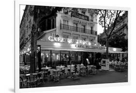 Chairs and tables in a restaurant at dawn, Cafe Du Trocadero, Paris, Ile-de-France, France-null-Framed Photographic Print