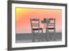 Chairs of the Café of the Hotel Galini in Firostefani, Santorini, Greece-Françoise Gaujour-Framed Photographic Print
