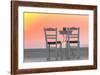 Chairs of the Café of the Hotel Galini in Firostefani, Santorini, Greece-Françoise Gaujour-Framed Photographic Print