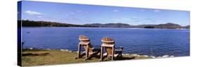 Chairs on a Lawn, Fourth Lake, Adirondack Mountains, New York State, USA-null-Stretched Canvas