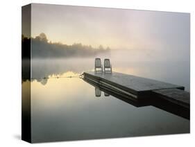 Chairs on Dock, Algonquin Provincial Park, Ontario, Canada-Nancy Rotenberg-Stretched Canvas