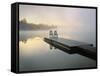 Chairs on Dock, Algonquin Provincial Park, Ontario, Canada-Nancy Rotenberg-Framed Stretched Canvas