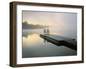 Chairs on Dock, Algonquin Provincial Park, Ontario, Canada-Nancy Rotenberg-Framed Photographic Print