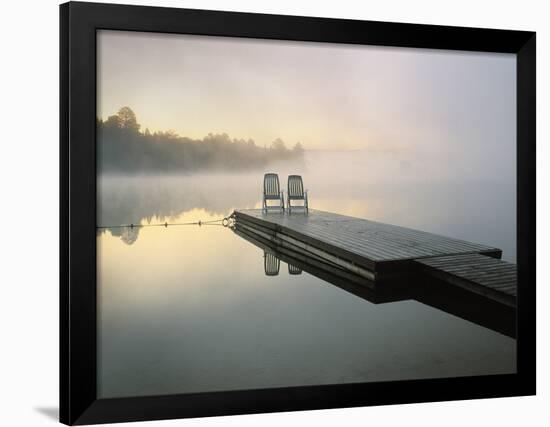 Chairs on Dock, Algonquin Provincial Park, Ontario, Canada-Nancy Rotenberg-Framed Photographic Print