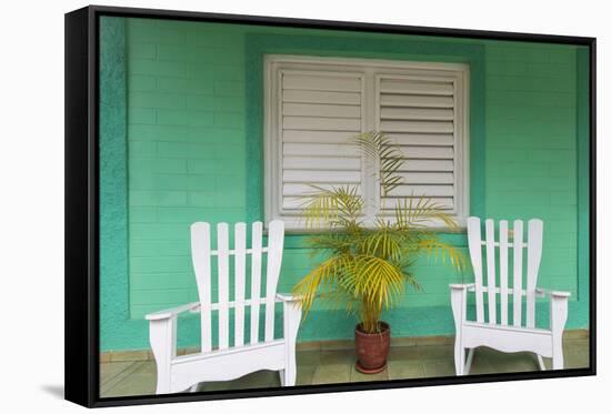 Chairs on the Porch of a House, Vinales, Pinar Del Rio Province, Cuba-Jon Arnold-Framed Stretched Canvas