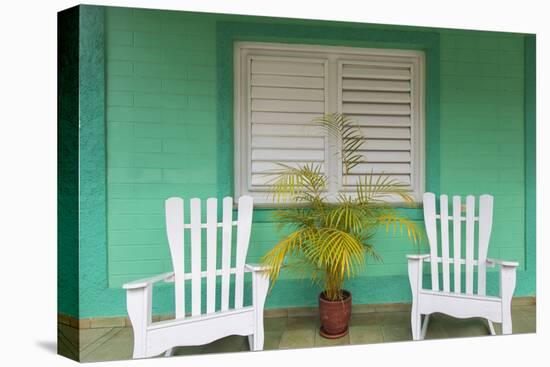 Chairs on the Porch of a House, Vinales, Pinar Del Rio Province, Cuba-Jon Arnold-Stretched Canvas