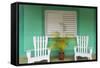 Chairs on the Porch of a House, Vinales, Pinar Del Rio Province, Cuba-Jon Arnold-Framed Stretched Canvas