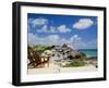 Chairs Overlooking the Caribbean Sea, Tulum, Quintana Roo, Mexico-Julie Eggers-Framed Photographic Print