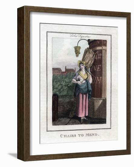 Chairs to Mend, Soho Square, London, 1805-null-Framed Giclee Print