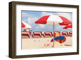 Chairs & Umbrellas South Beach-null-Framed Art Print