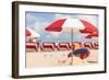 Chairs & Umbrellas South Beach-null-Framed Art Print